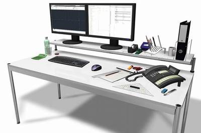 C4D辦公用品顯示器鍵盤鼠標電話計算器筆文件夾尺子三維模型